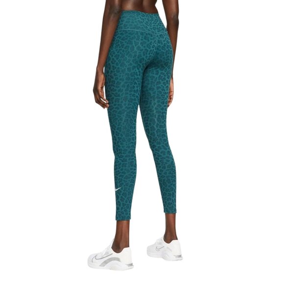 NWT Nike One Dri-FIT Green Leopard Glitter Leggings – Women’s M - Picture 2 of 8